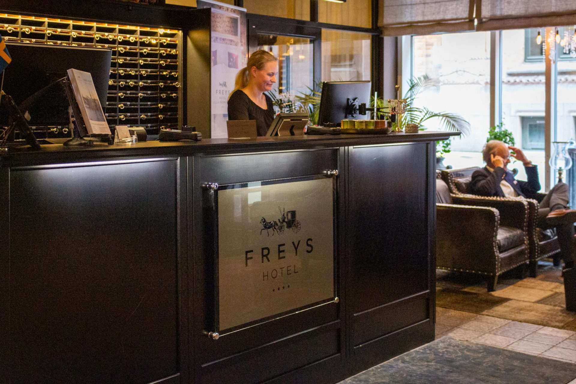 The reception at Freys Hotel Stockholm