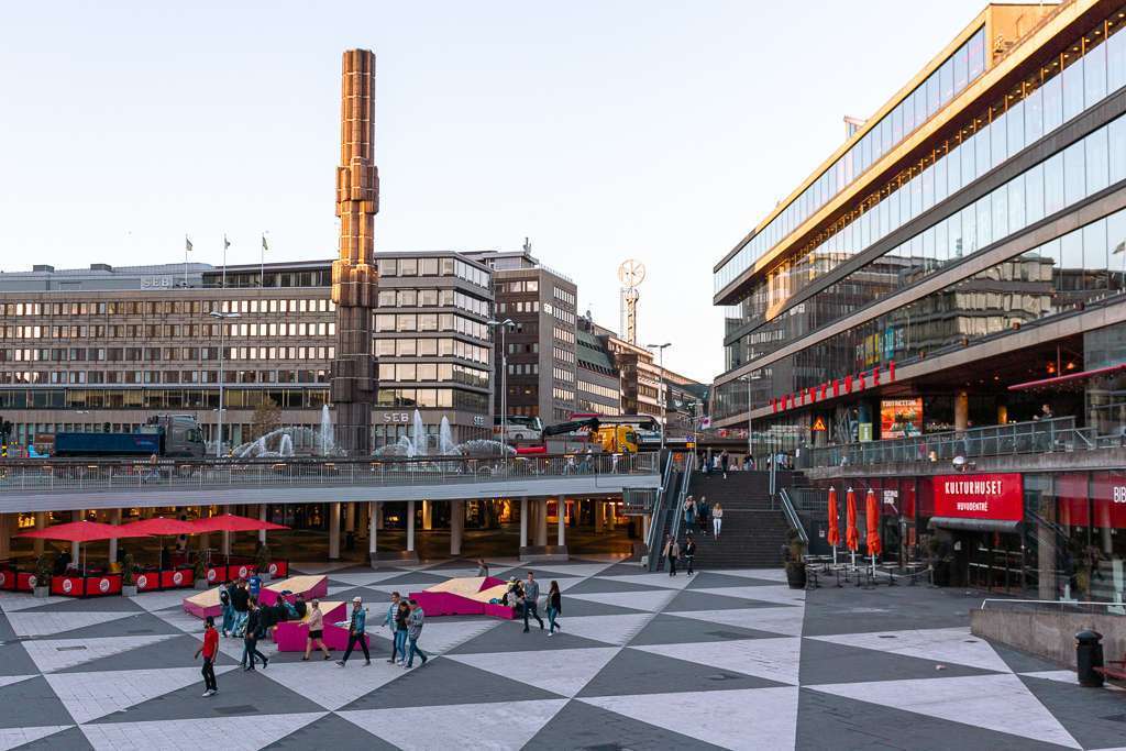 Sergels Torg ("Sergel's square"), in central Stockholm, was constructed in the 1960s and named after 18th-century sculptor Johan Tobias Sergel, and is one of the many unique things to see in Stockholm