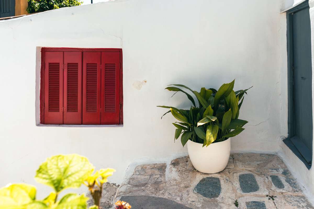 A typical house exterior of Anafiotika in Plaka Athens Greece