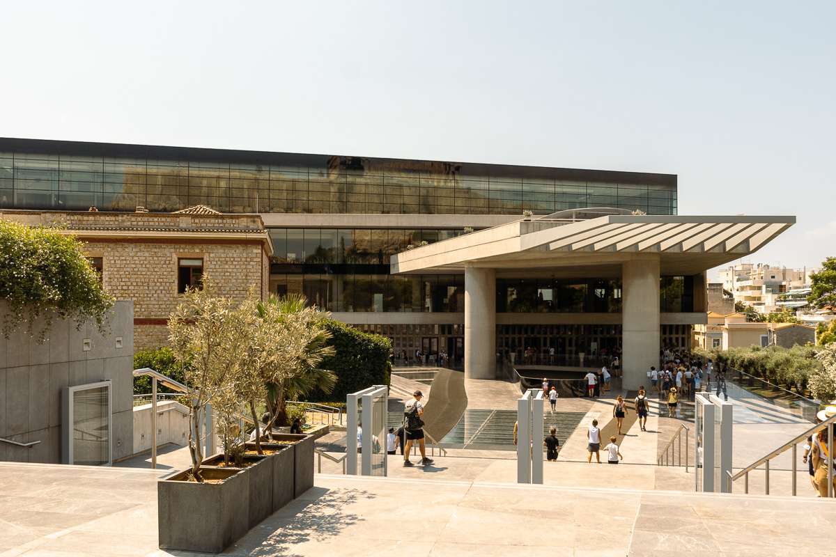 The new Acropolis Museum near Plaka Athens Greece
